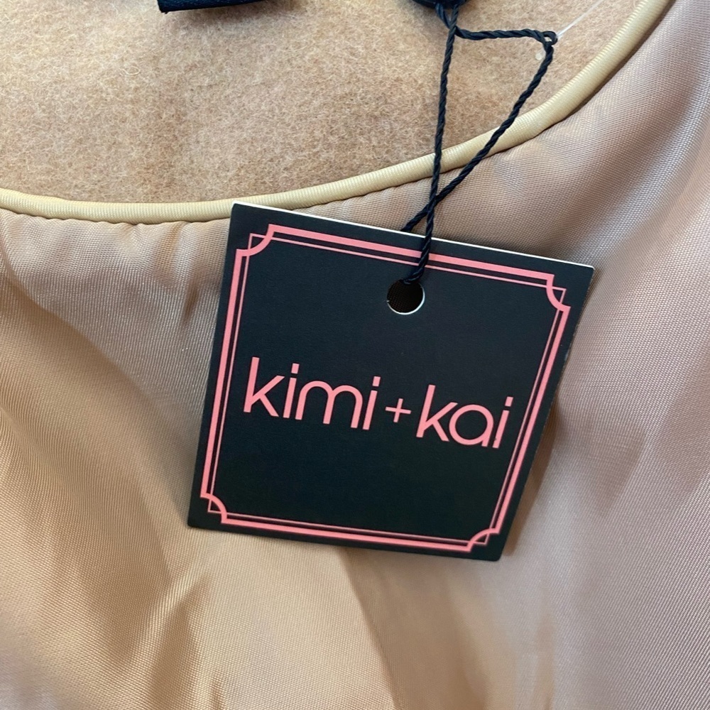 Kimi + Kai Wool Walking Coat Pea Coat Camel Tan size Medium Overcoat Winter Coat - Picture 11 of 15